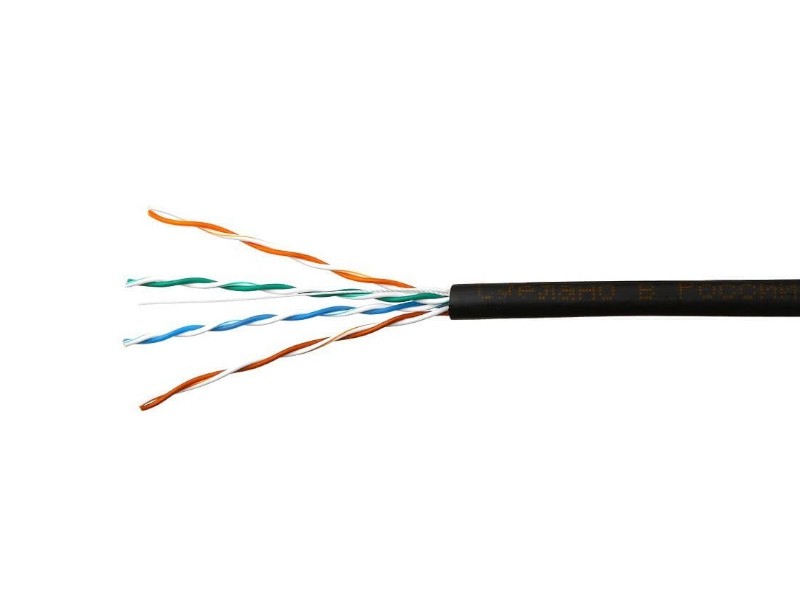 Кабель Skynet Standard UTP4 cat.5е, одножильный, 305м, Cu, Проходит Fluke тест, для наружных работ, черный