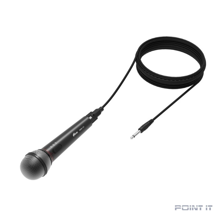 RITMIX RWM-101 black { 85 дБ, максимальная девиация: ± 30 КГц, переключатель вкл./выкл., 3 pin XLR - Jack 6.3 mm, 3 м, питание микрофона: 1,5 В (постоянный ток DC, батарейки АА)}