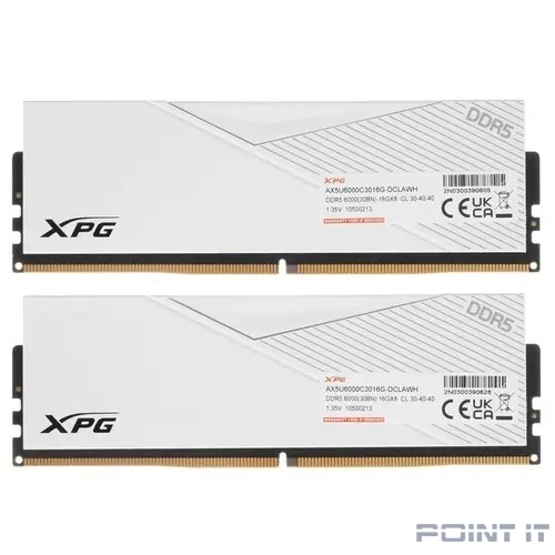 Модуль памяти XPG LANCER 32GB DDR5-6000 AX5U6000C3016G-DCLAWH,CL30, 1.35V K2*16GB WHITE ADATA