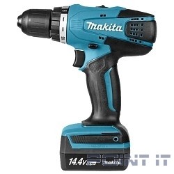 Makita DF347DWE Дрель ак,{14.4В,2х1.5Ач Li-ion,БЗП-10мм,0-400\0-1400об\м,30\15Нм,1.4кг,чем,G-серия}