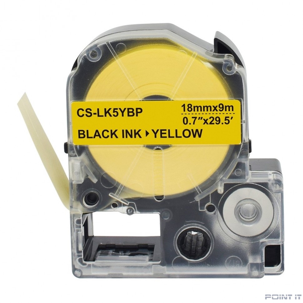 Картридж ленточный Cactus CS-LK5YBP черный для Epson LW400/LW700/LW600P/LW1000P/K400/Z700/Z900