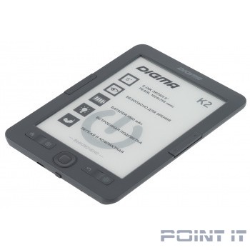 Digma K2G 6" E-ink HD Pearl 758x1024 600MHz/4Gb/microSDHC/frontlight темно-серый [1406109]