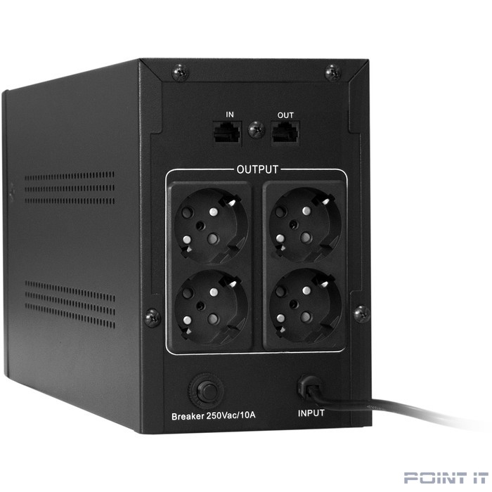 Exegate EP285487RUS ИБП ExeGate SpecialPro Smart LLB-1000.LCD.AVR.EURO.RJ <1000VA/650W, LCD, AVR, 4 евророзетки, RJ45/11, Black>