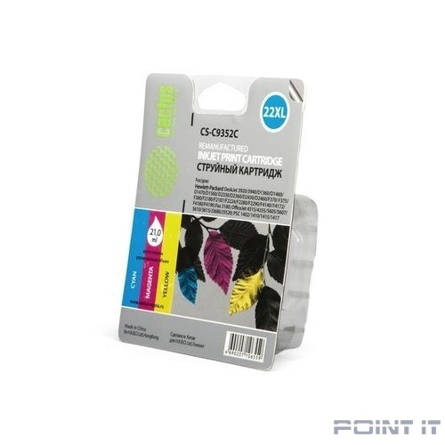 Картридж струйный Cactus CS-C9352C №22XL многоцветный для HP DJ 3920/3940/D1360/D1460/D1470/D1560/D2330/D2360 (18мл)