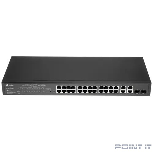 TP-Link SL2428P Коммутатор JetStream Smart с 24 портами RJ45 10/100 Мбит/с, 4 гигабитными портами RJ45 и 2 комбинированными портами RJ45/SFP