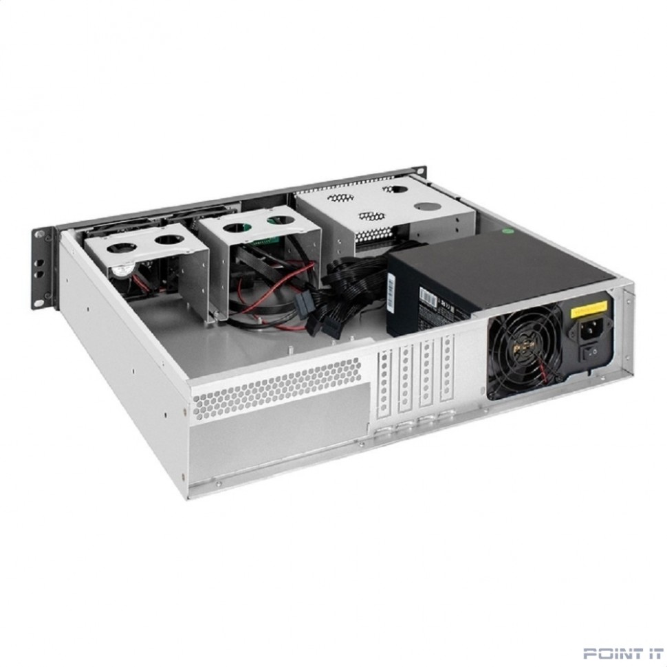 Exegate EX298520RUS Серверный корпус ExeGate Pro 2U400-04 <RM 19", высота 2U, глубина 400, БП 400ADS, 2*USB>