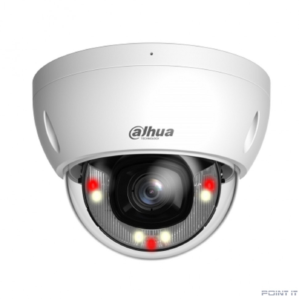 DAHUA DH-IPC-HDBW2849EP-S-IL-0280B Уличная купольная IP-видеокамера SmartDualLight 8Мп, 1/2.7” CMOS, объектив 2.8мм, видеоаналитика, микрофон, ИК 30м, LED 30м, P67, IK10, металл