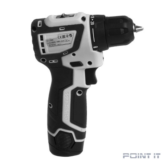 ИНТЕРСКОЛ ДА-10/12В бесщеточная аккумуляторная дрель-шуруповерт [687.2.2.70] { Li-ion, кейс, 2 аккум., 2Ач }