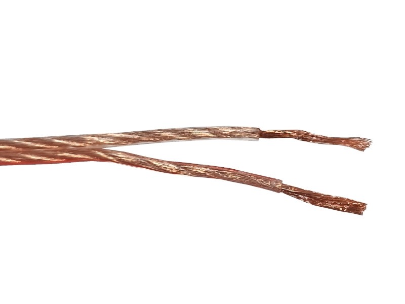 Кабель акустический 2*2.0мм2 (3*37*0.15мм) CCA, 100м, пластиковая катушка, прозрачный NETKO Optima