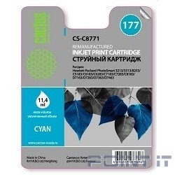 CACTUS C8771 Картридж струйный Cactus CS-C8771 голубой для №177 HP PhotoSmart 3213/3313/8253/C5183/C6183 (11,4ml)
